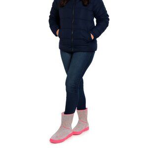 I Heart Ugg Boots Mini Boot Leather Gray Hot Pink Mini Women's WOMAN'S 7